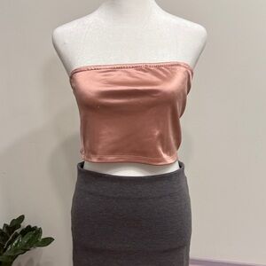 H&M Pink Satin Crop Top